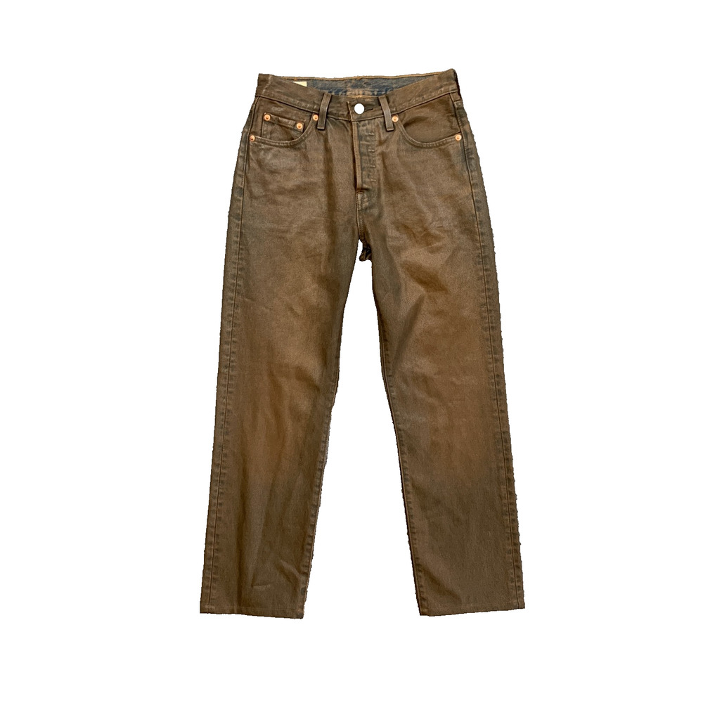 Levis 501xx Jeans Womens 25 Brown Coated Button Fly High Rise Straight Leg